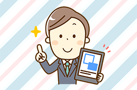 タブレットを持つ男性